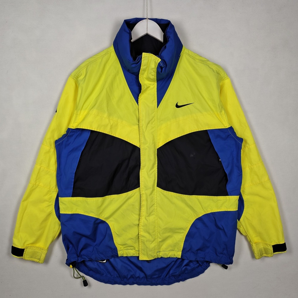 Vintage Nike ACG Clima-FIT Colorblock Windbreaker Jacket Yellow Blue Mens M